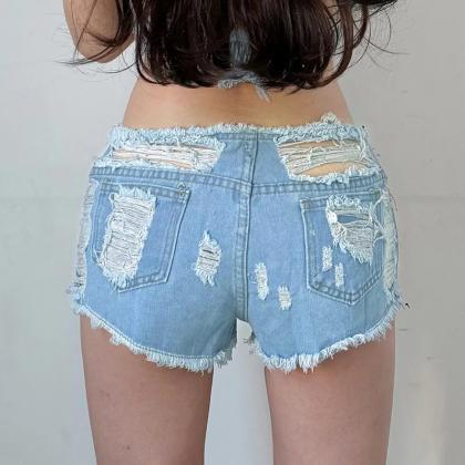 Imala Denim Massive Distressed Shorts