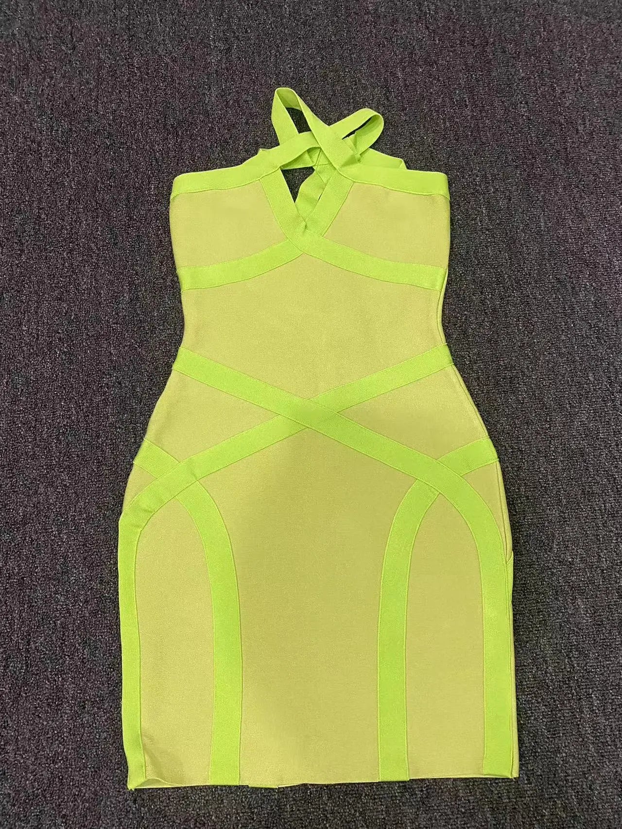 slim fit dress slacks Long halter dress cross knot bottle main image 1