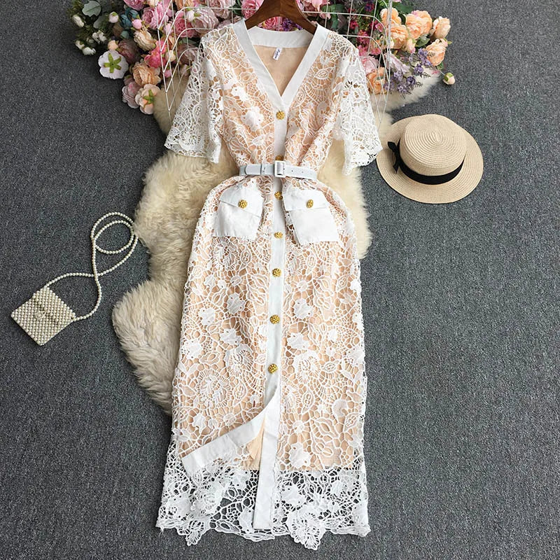 slim fit dress slacks Whisper White Lace Dress – shop chartreuse main image 0