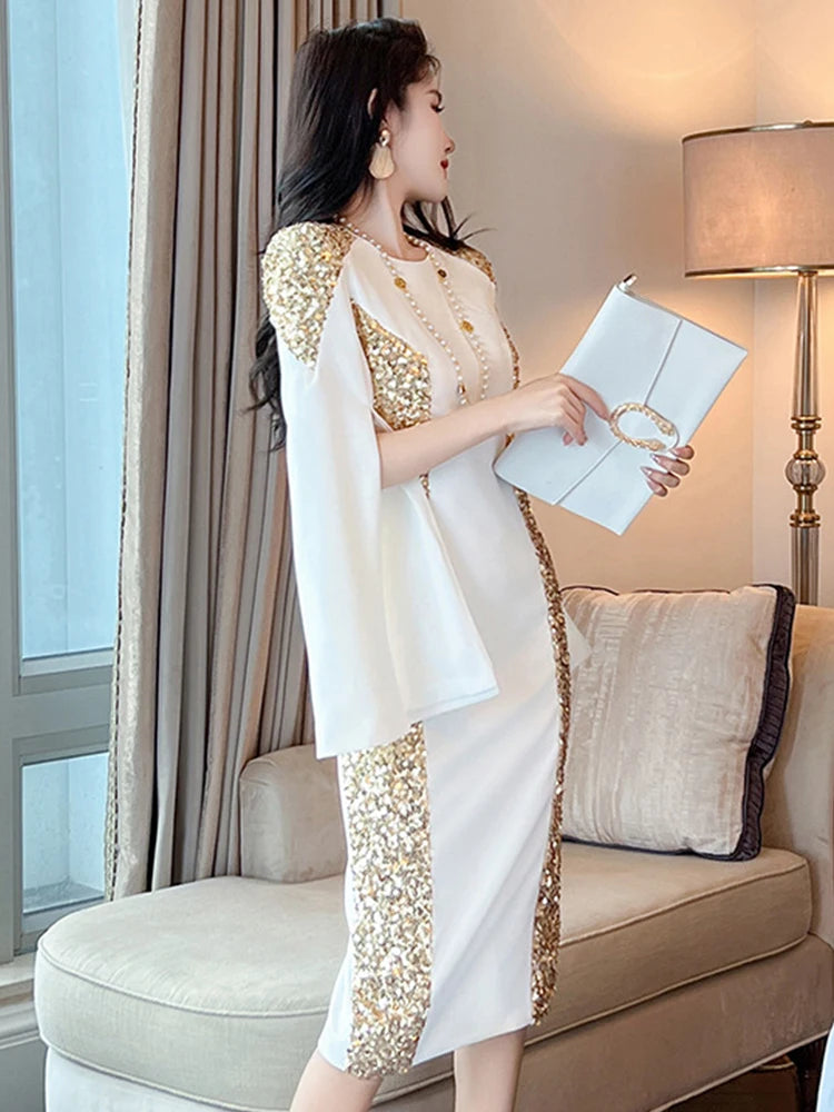 white dress with gold accents Tulle Ball Gown Wedding Dresses With Gold Detail, SW390