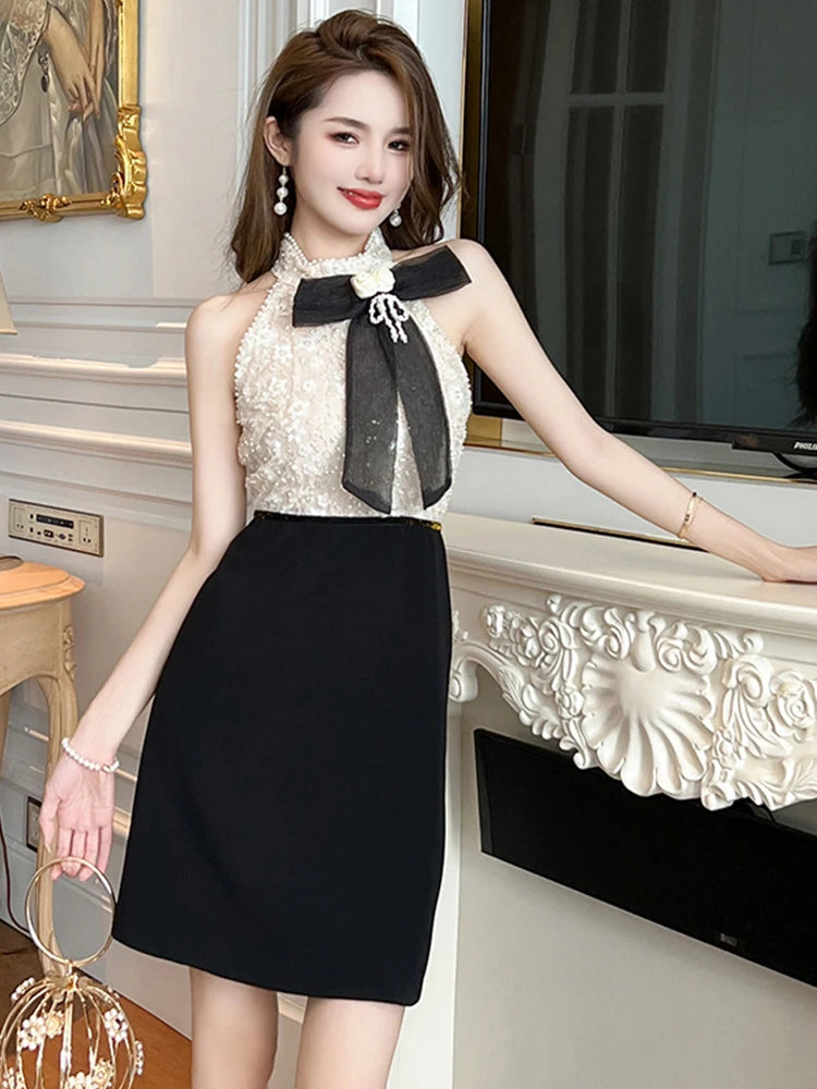 black white combo dress Black White Combo Long Dress main image 0