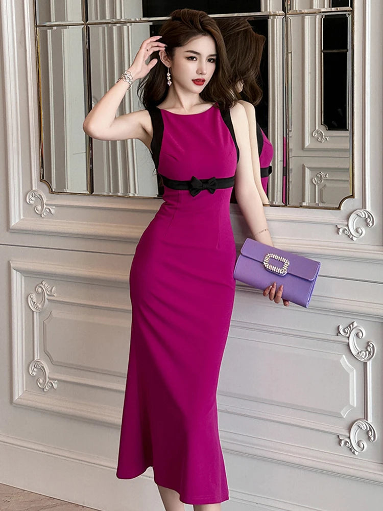 elegant fuchsia dress Elegant Fuchsia Long Prom Dresses Overskirt Beaded Formal Dresses with –  Viniodress main image 1
