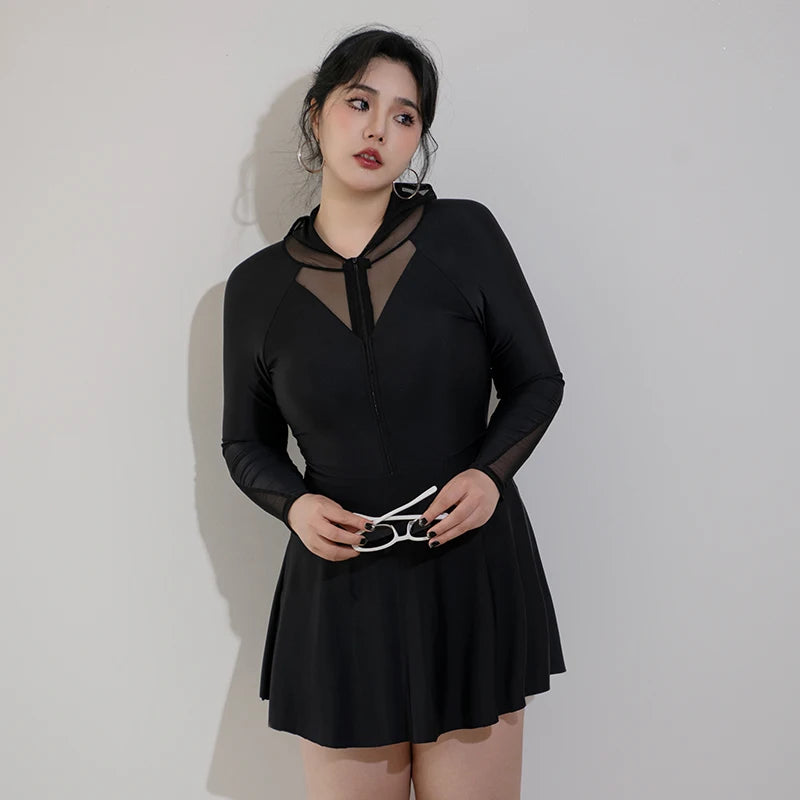 black mesh panel skater dress Cowl Front Mesh Panel Sleeveless Skater Dress In Black Slinky | EGO EU