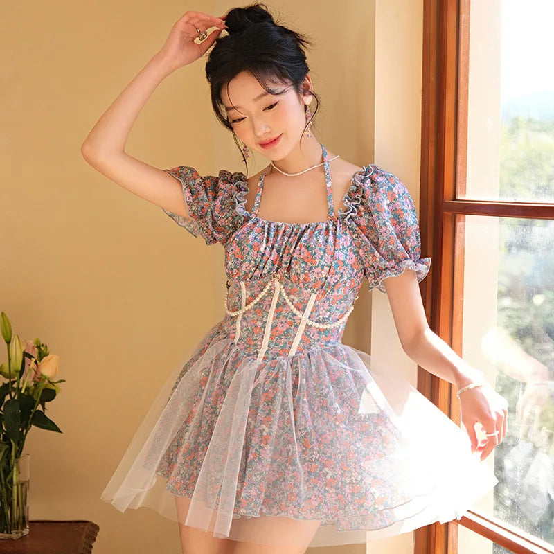 uo embroidered puff sleeve babydoll dress Kyra Puff Sleeve Tulle Ribbon Babydoll Dress