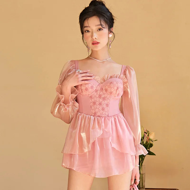pink sheer mini dress Eva Pink Sheer Tie Back Mini Dress