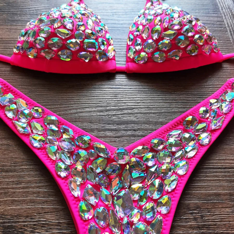 AB Rhinestone Bikini Connector, Chain Swimwear Bikini Connector, 2ps