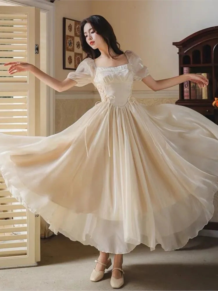 受注販売】Balloon Sleeve Volume Dress – L'AUBE BLANC