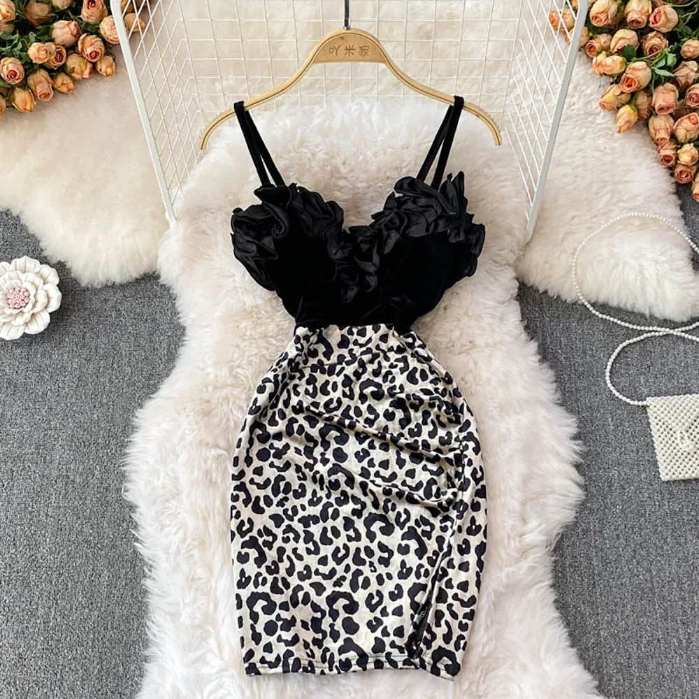 leopard print bodycon mini dress Leopard Orange Bodycon Mini Dress main image 1