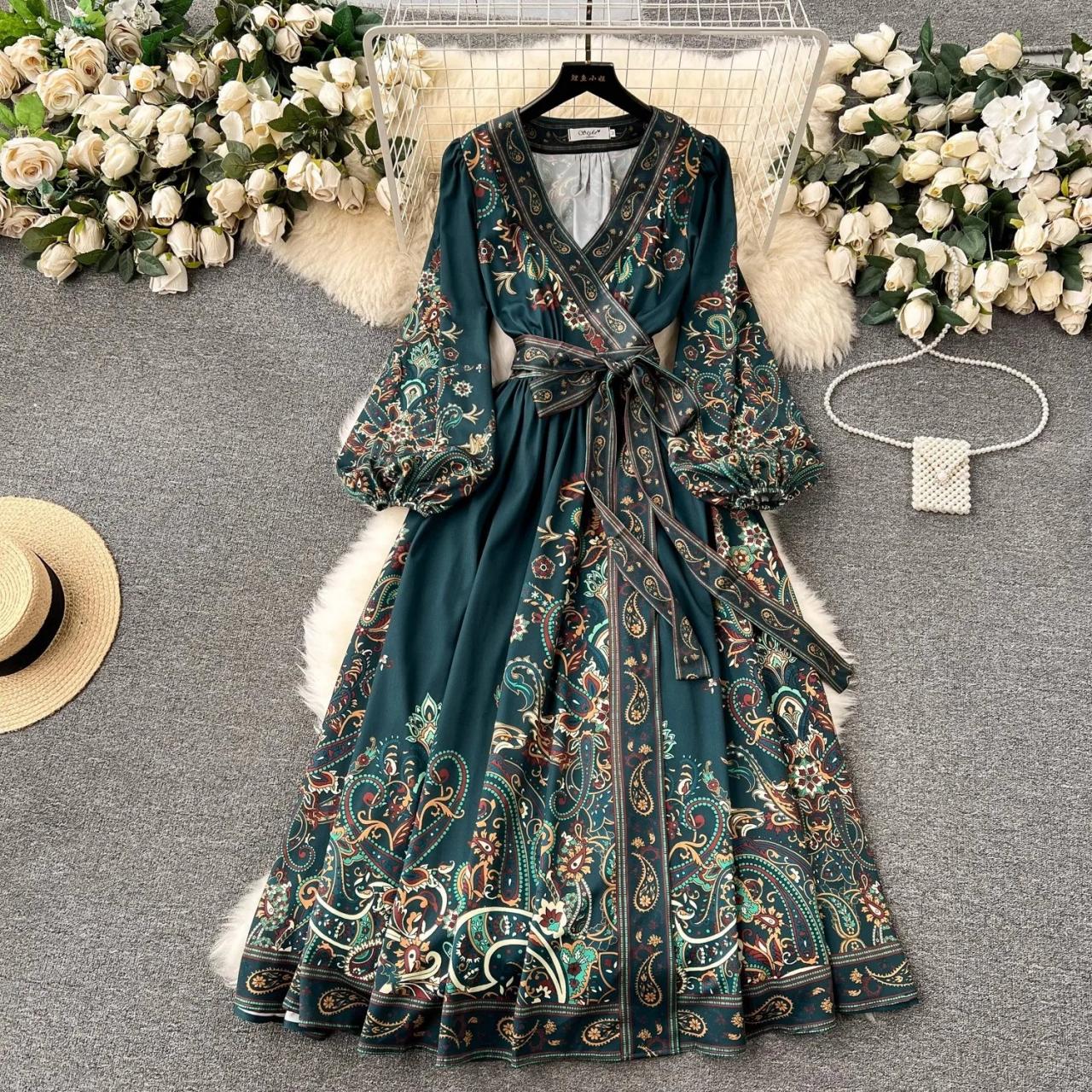 green emerald velvet dress Back Handmade Art Macrame Bohemian Dress Buy Online main image 0