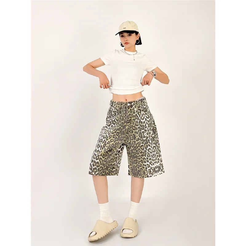 Animal print bermuda shorts cheap