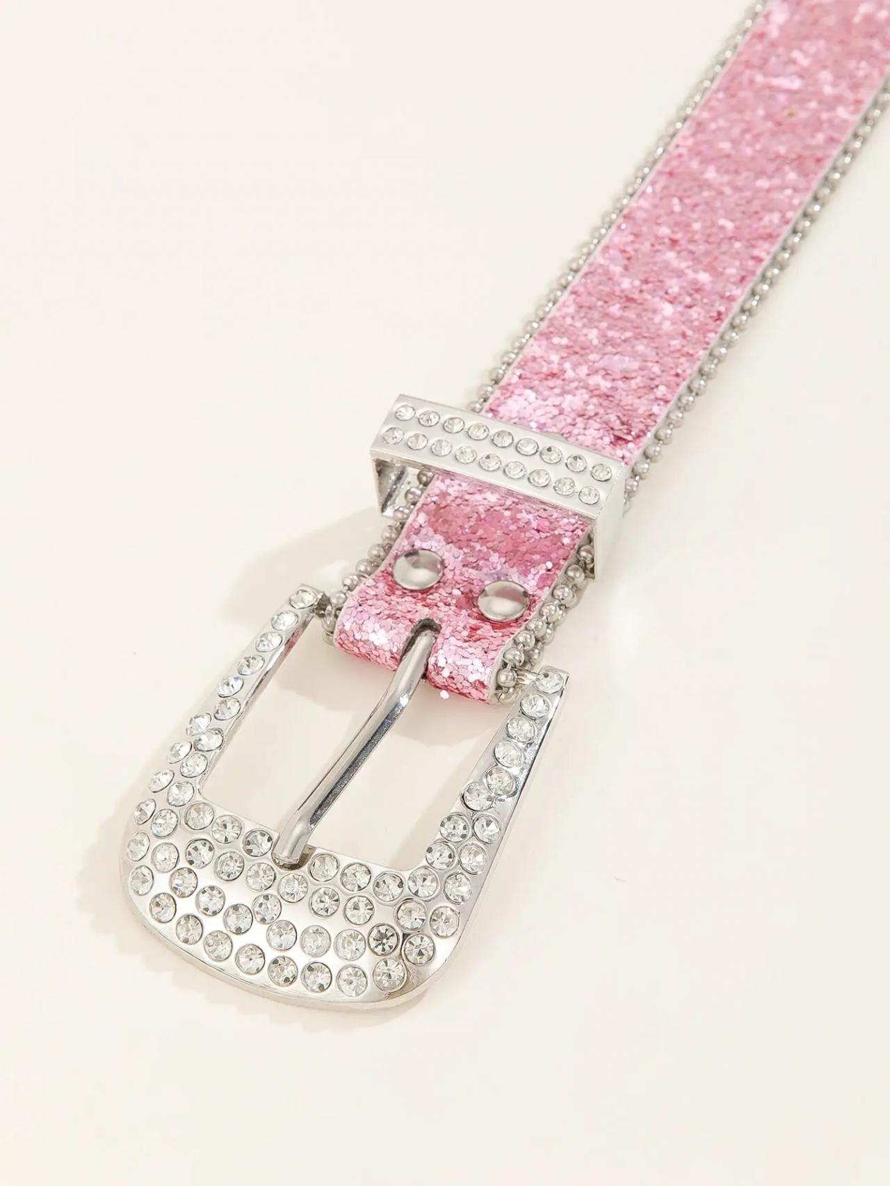 The Limited Light Pink Destressed Studded Belt Sz.S Funk Plus Pyramid Studded Vinyl Belt - Pink – Dolls Kill main image 3