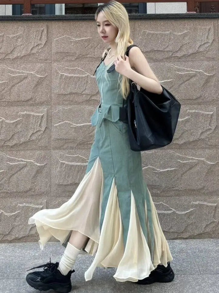 Two tone maxi dress on sale