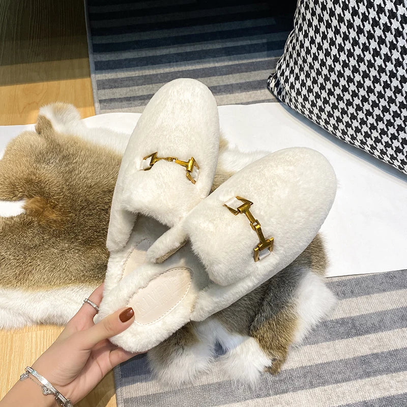 Faux fur loafers discount
