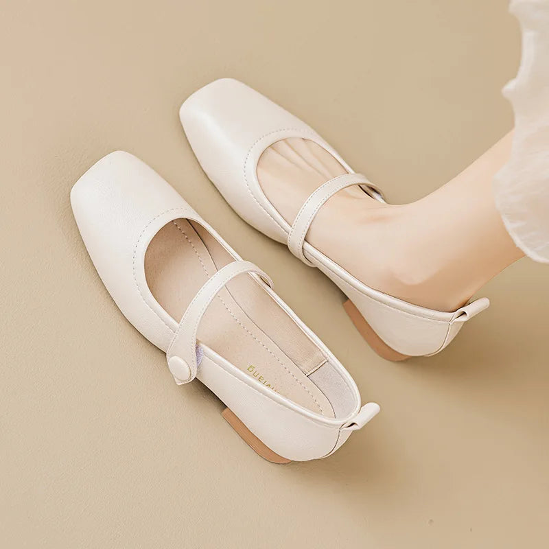 Womens Elegant Square Toe Mary Jane Flats on Luulla