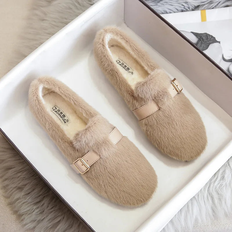 Womens Cozy Faux Fur Slip on Loafers on Luulla