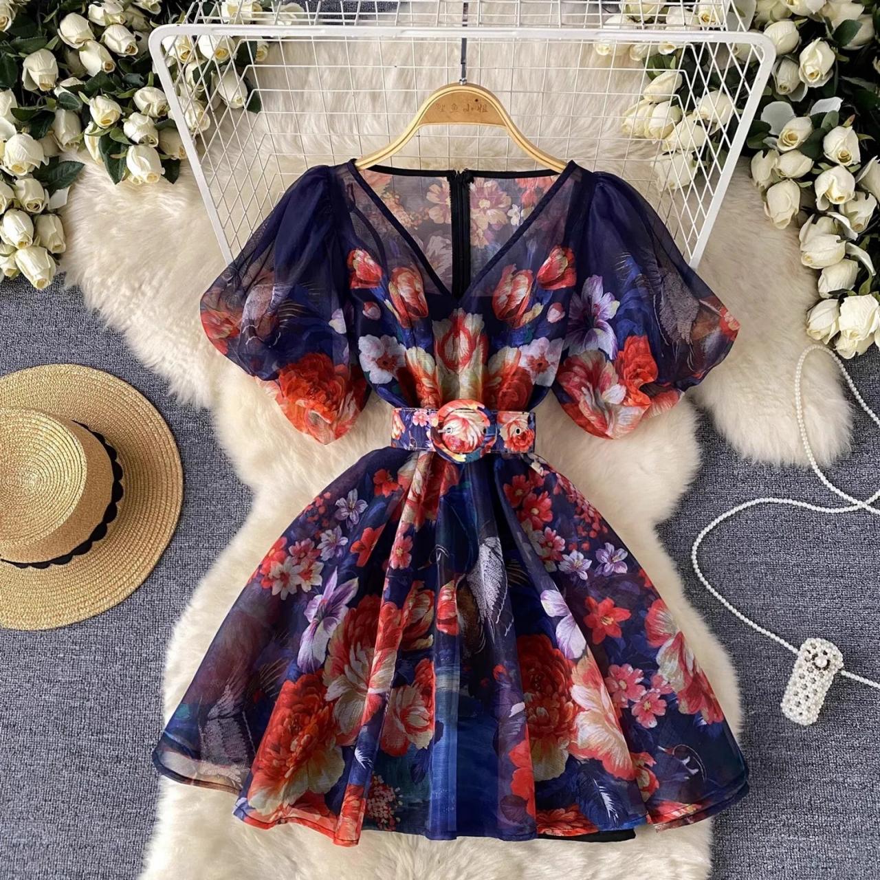 peacock dress design Classic One-shoulder Sequin Party Dress with Peacock Pattern Design Royal Blue / S