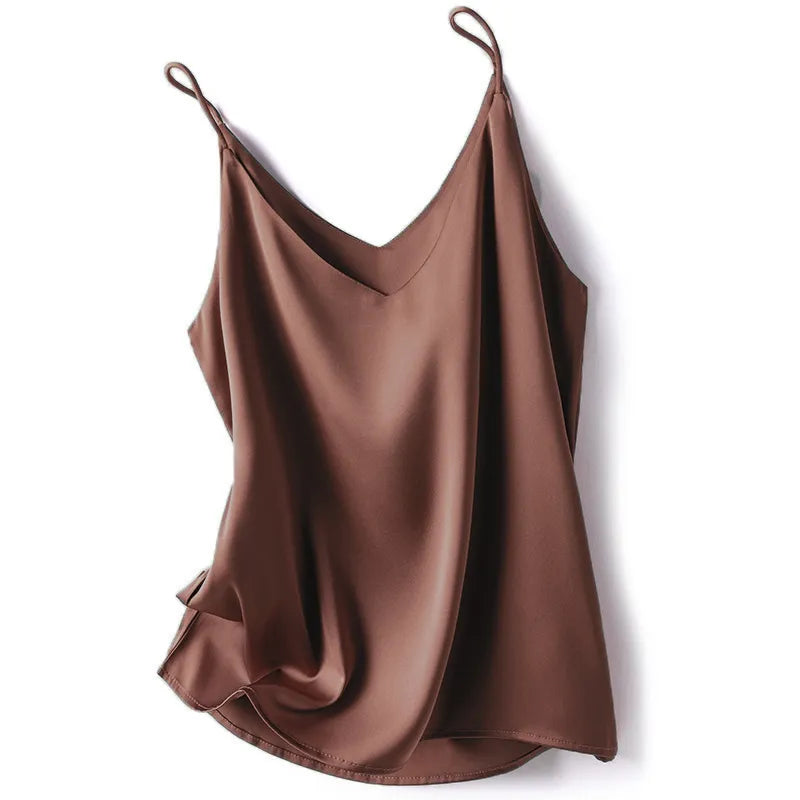 Fashionstyles Elegant Silk Spaghetti Strap V Neck Camisole Top