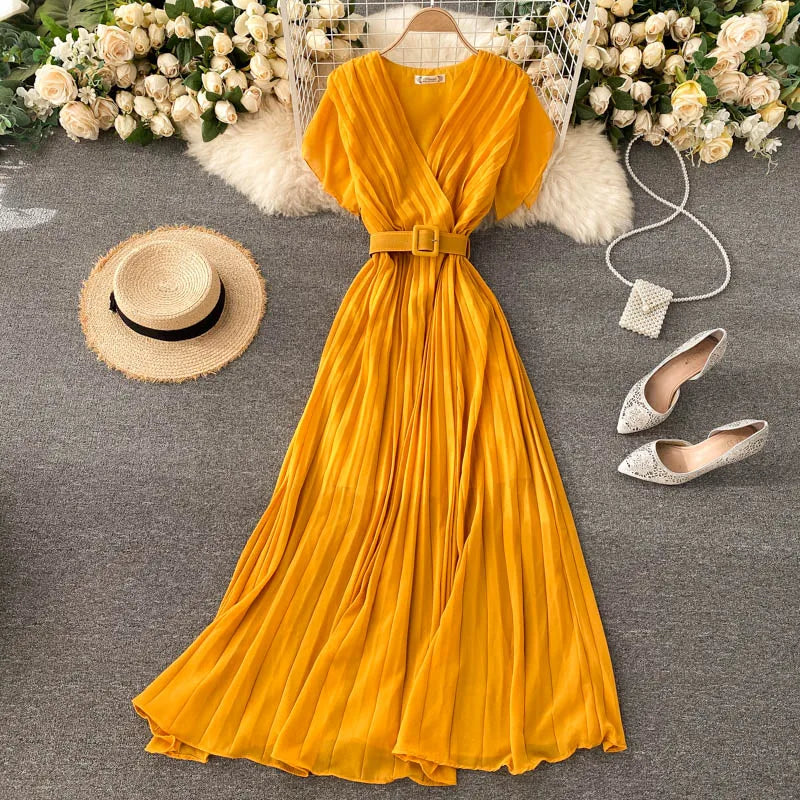 Mustard colored maxi dress shop