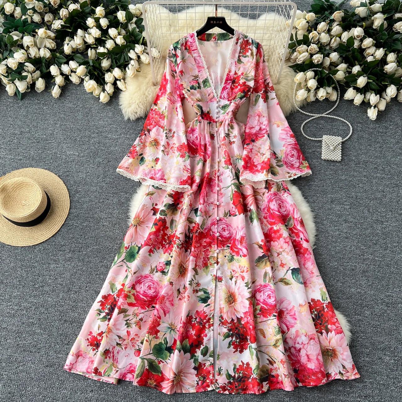 knee length dresses for ladies Plus Size Long Sleeve Maxi Dress – Charming Charlie main image 1