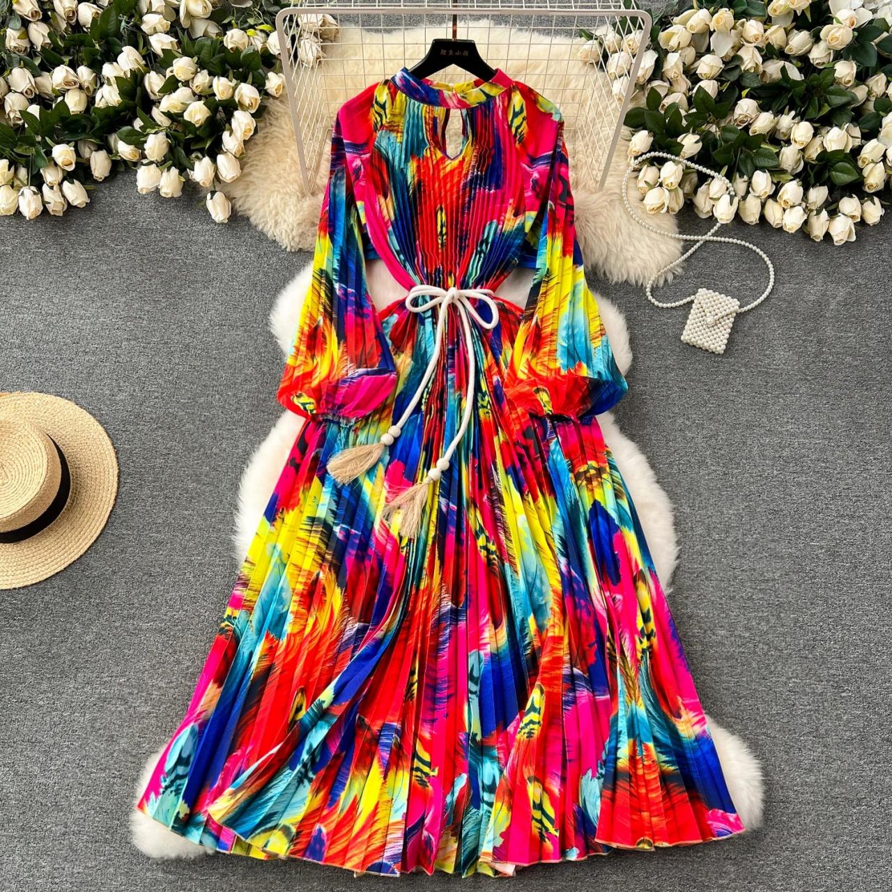 vibrant maxi dress Seashell Print Maxi Dress | Tropical Tiered Maxi