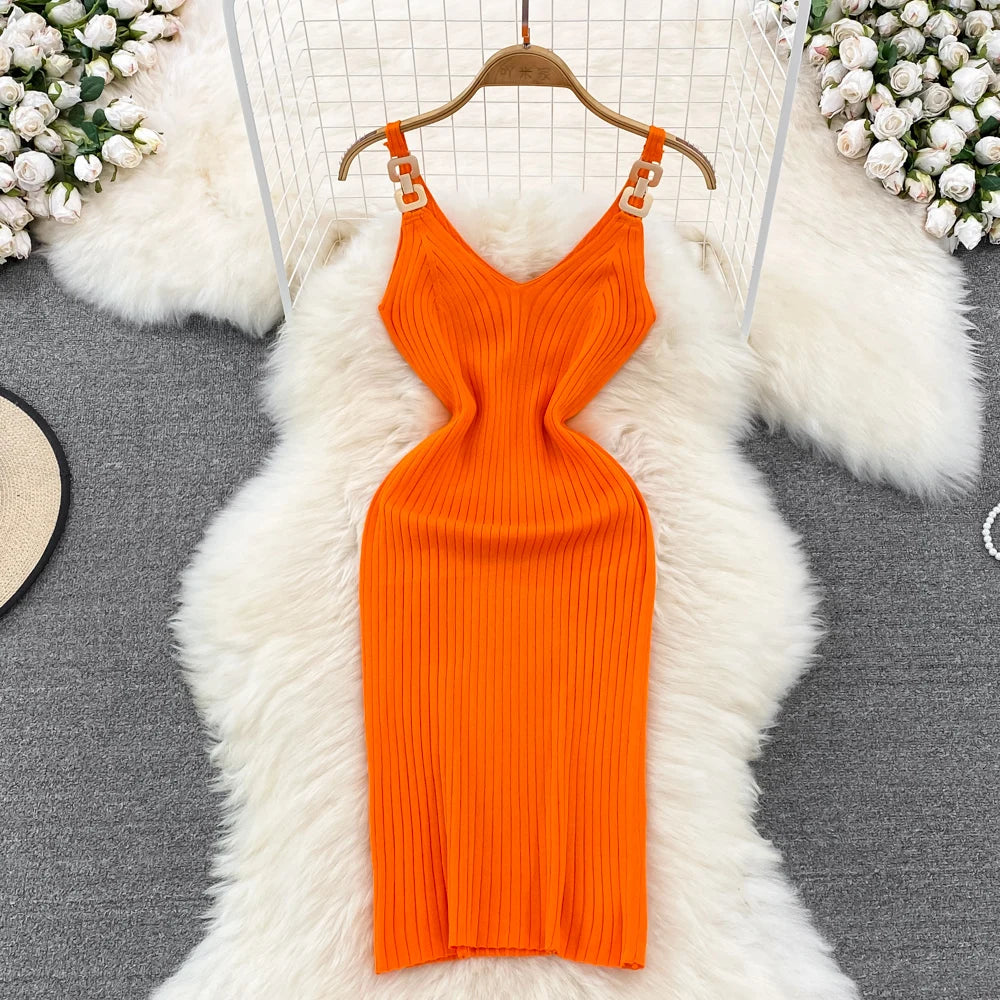 orange ribbed bodycon dress Basilia Orange Ribbed Strapless Midi Dress