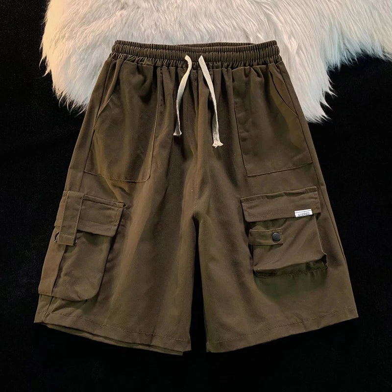 Mens Casual Cargo Shorts With Drawstring Waist on Luulla