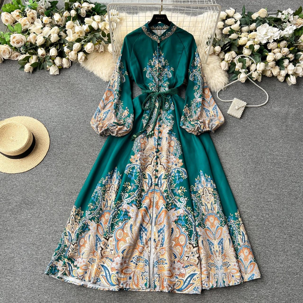 Bohemian Floral Long Sleeve Maxi Dress
