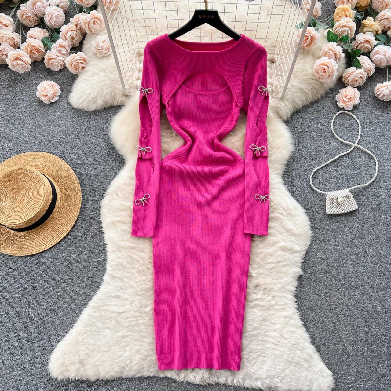 fitted lace wedding dress GLIGET Women Summer Dresses 2023 Solid Button Front Long Sleeve Belted Shirt  Midi Dress (Color : Hot Pink, Size : Small) at Amazon Women's Clothing store main image 0