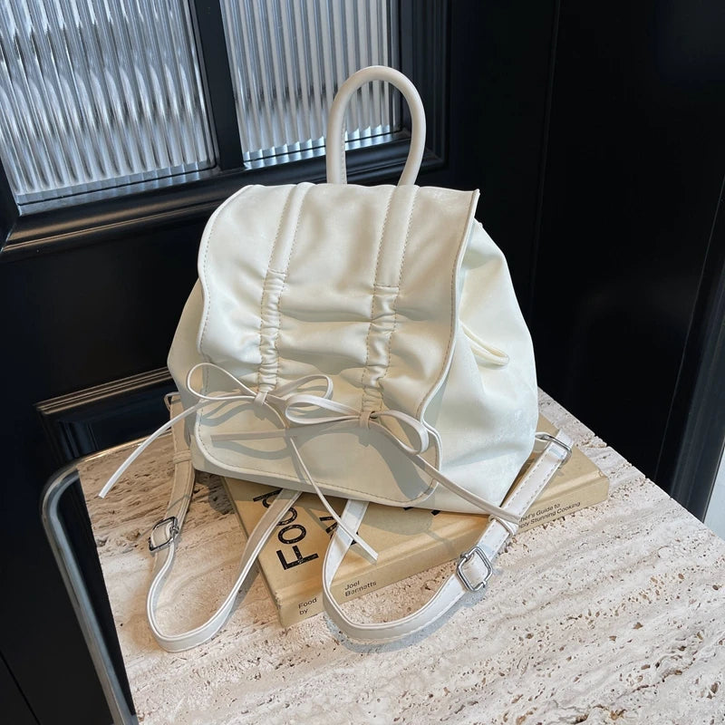 4453 Chelsea PU Leather Drawstring Backpack - Stylish Everyday Fashion Top Abby Leather Drawstring Backpack - Rust Brown – Parker Clay main image 3