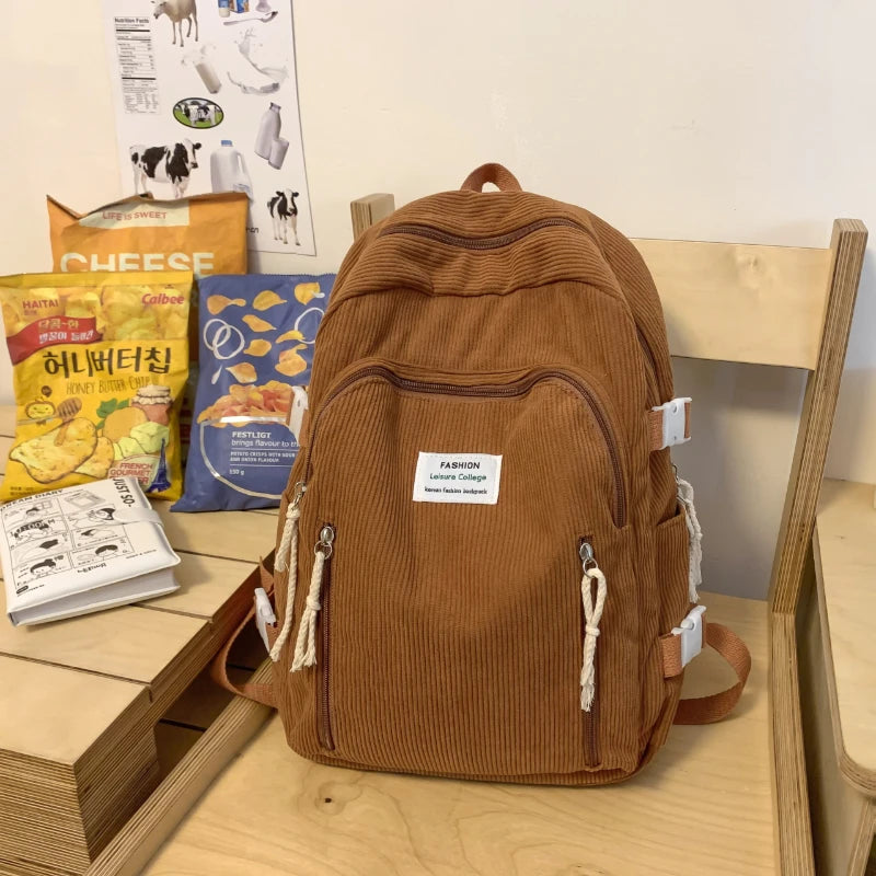 Retro corduroy backpack new arrivals