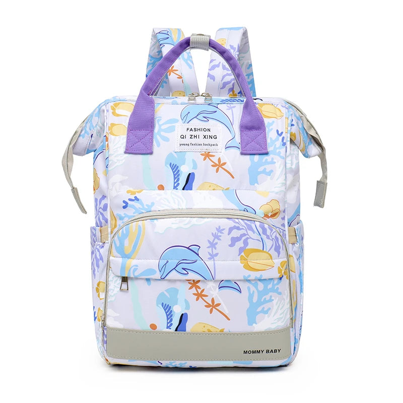 Ocean Themed Multifunctional Mommy Baby Diaper Backpack