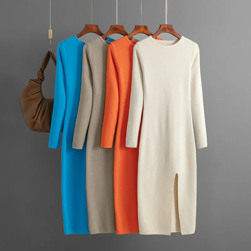 balloon sleeve knit dress Harmony Balloon Sleeve Knit Mini Dress Beige main image 0