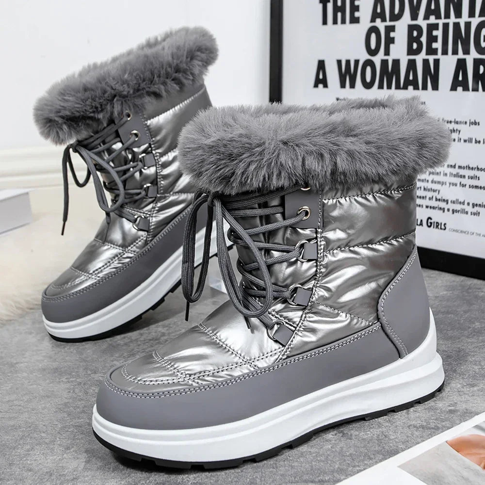 Fur lined snow boots store