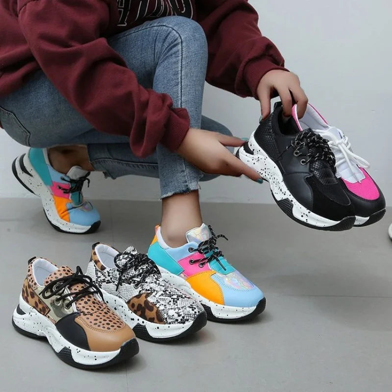 Trendy Multicolor Chunky Sneakers For Women