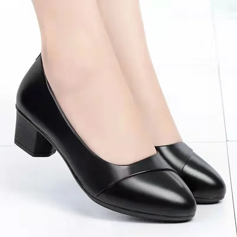 Office black court shoes 2025