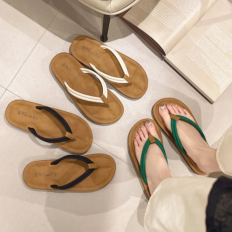 Stylish Comfort Flip Flops with Colorful Straps