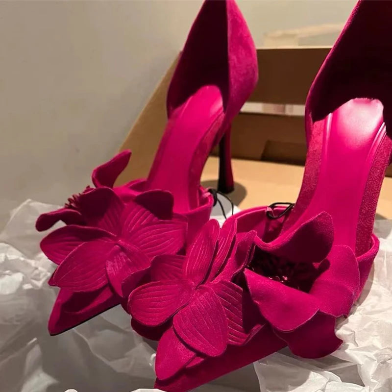 Elegant Red Floral High Heel Pumps Shoes E on Luulla
