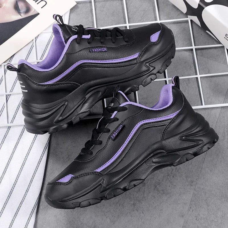 Mens Black and Purple Sport Running Shoes