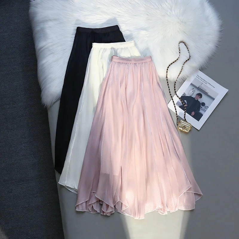 Flowing chiffon maxi skirt cheap
