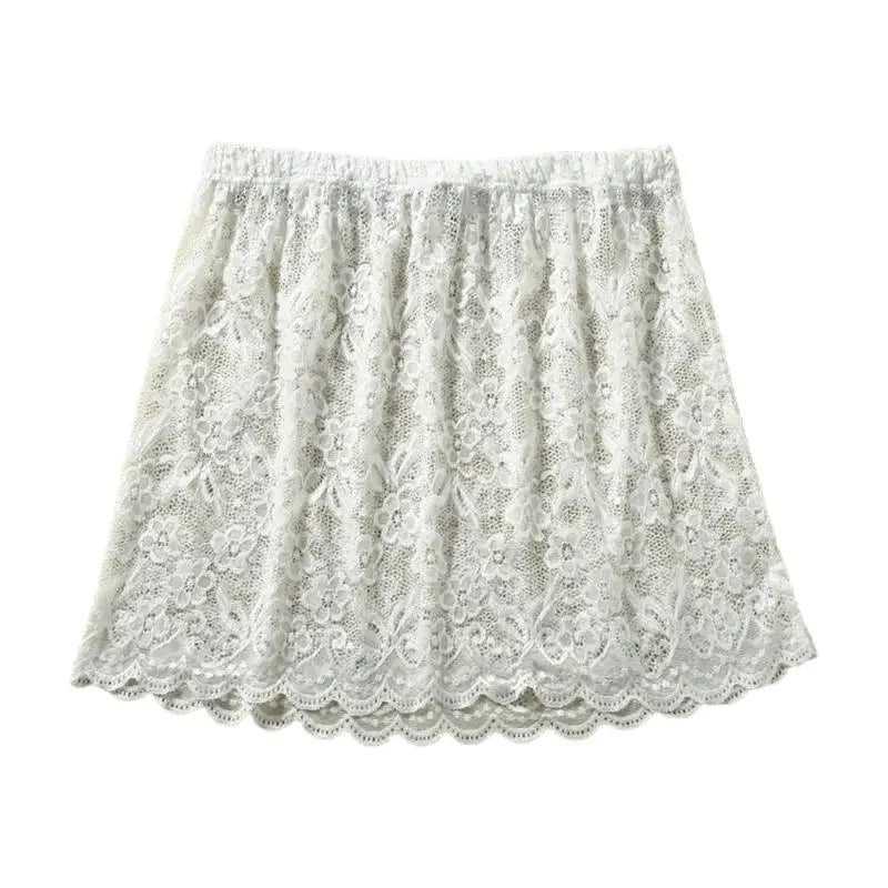 White lace flare skirt cheap