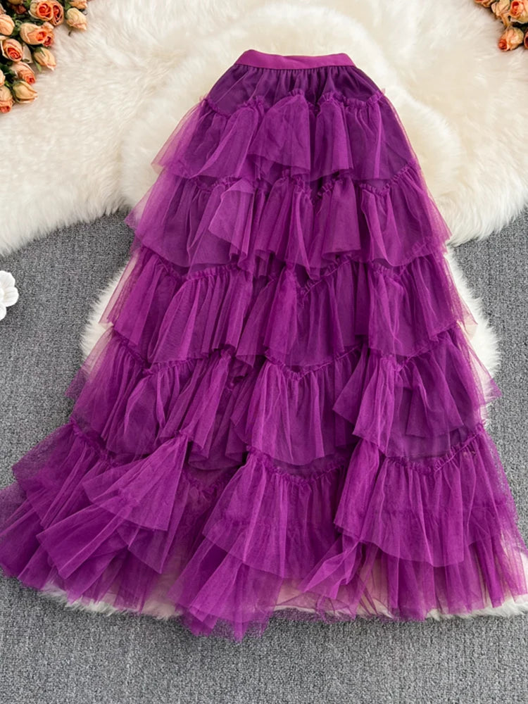 Layered lilac tulle skirt best sale