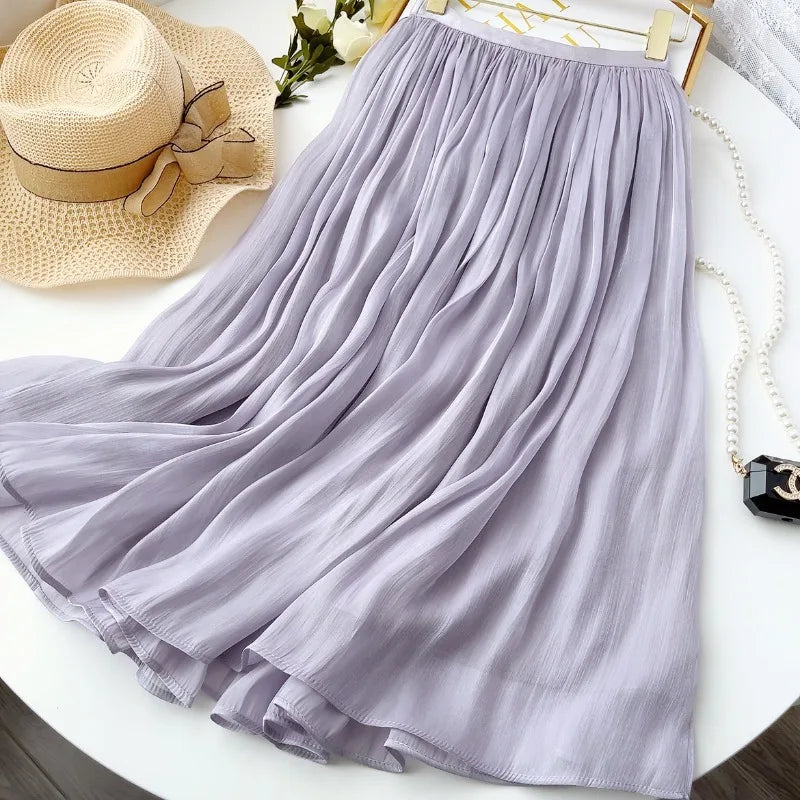 Lavender chiffon maxi skirt best sale