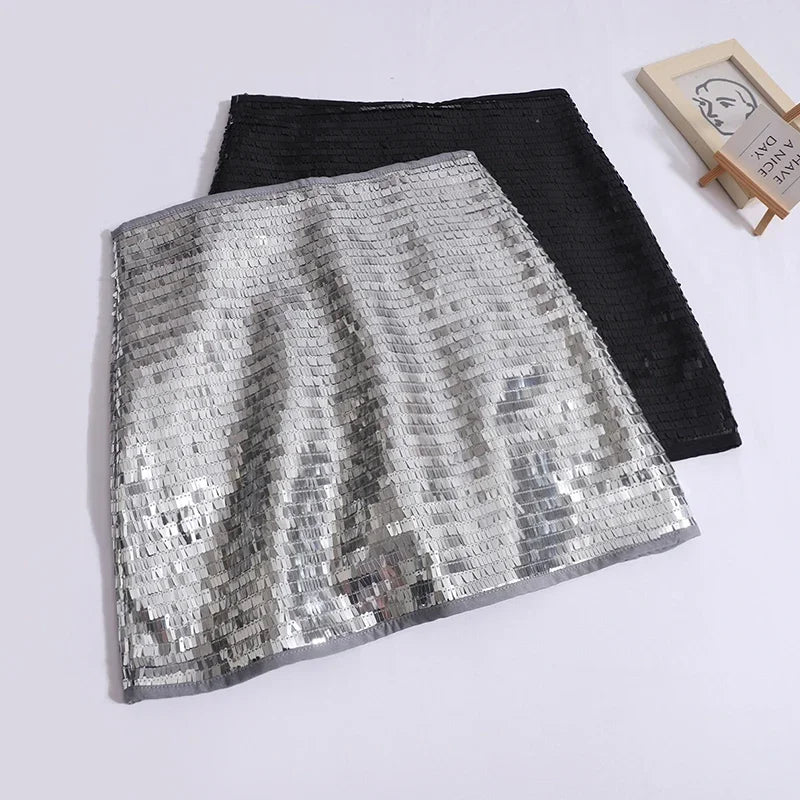 Sparkling Sequin Dual color Reversible Mini Skirt E on Luulla