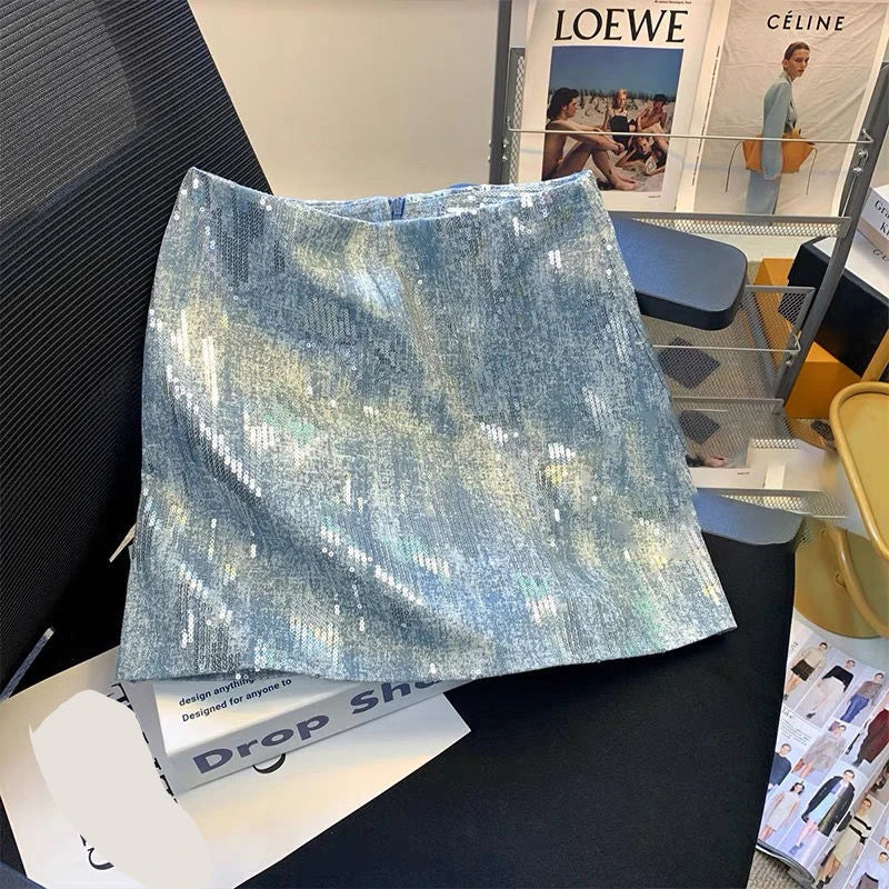 Silver sequin skirt quality new arrivals