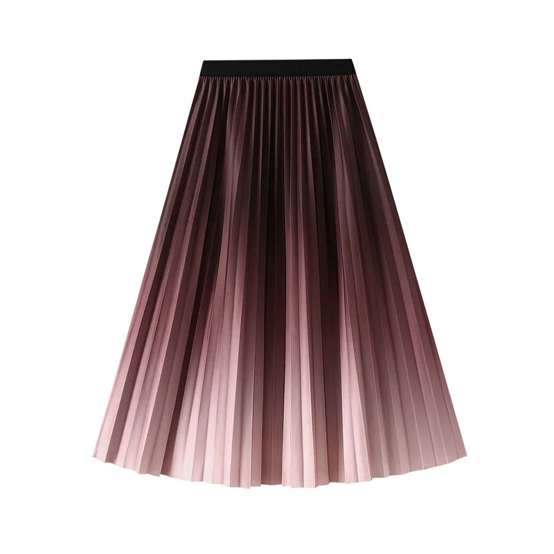 Ombre metallic pleated skirt shop