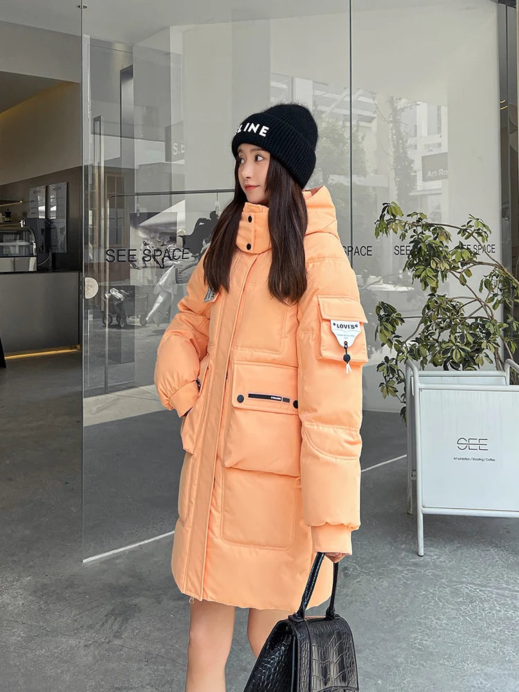 Orange padded coat online