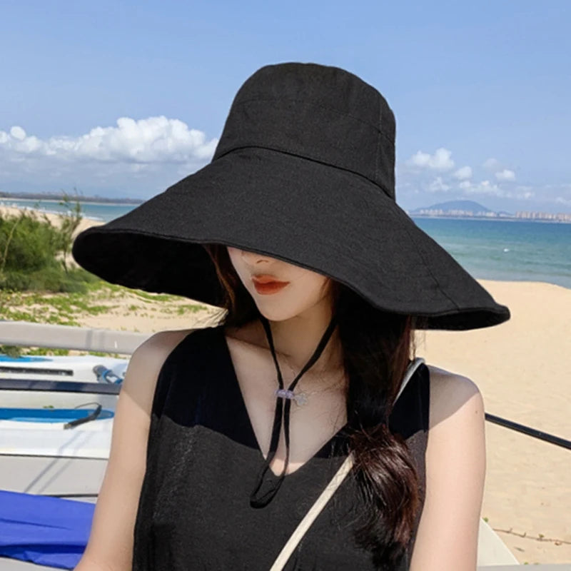 Wide Brim Sun Hat With Adjustable Strap on Luulla