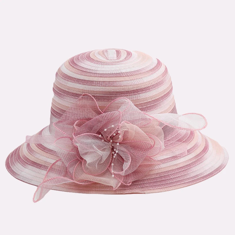 Elegant Wide Brim Summer Hat With Flower on Luulla