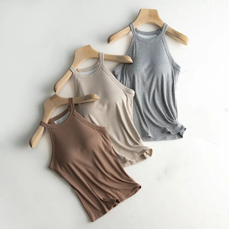 Knit Halter Tank Top - Stripe Hype