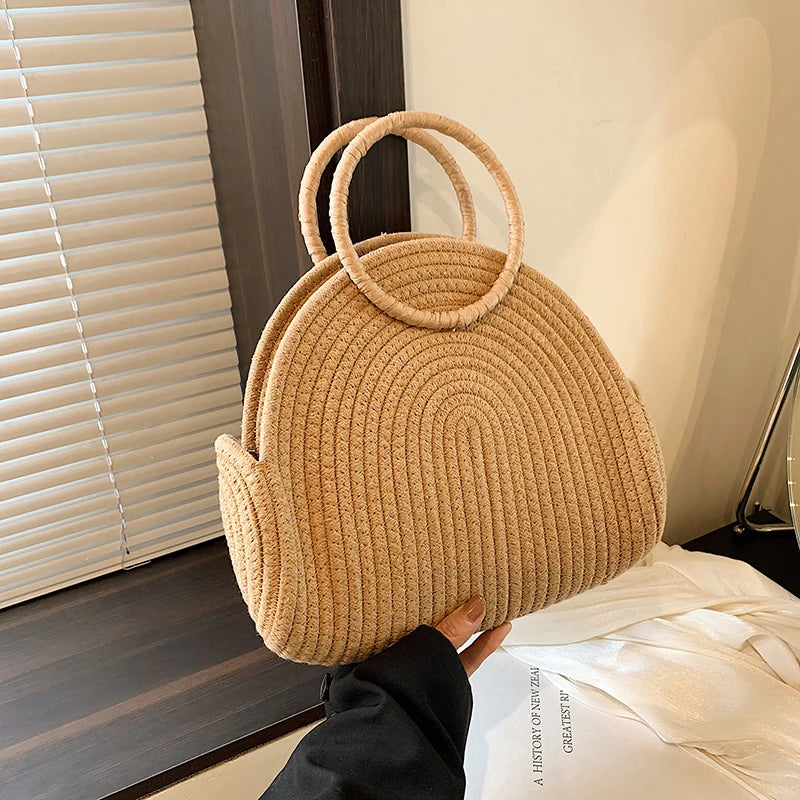 Handmade Straw Woven Tote Bag With Handles on Luulla